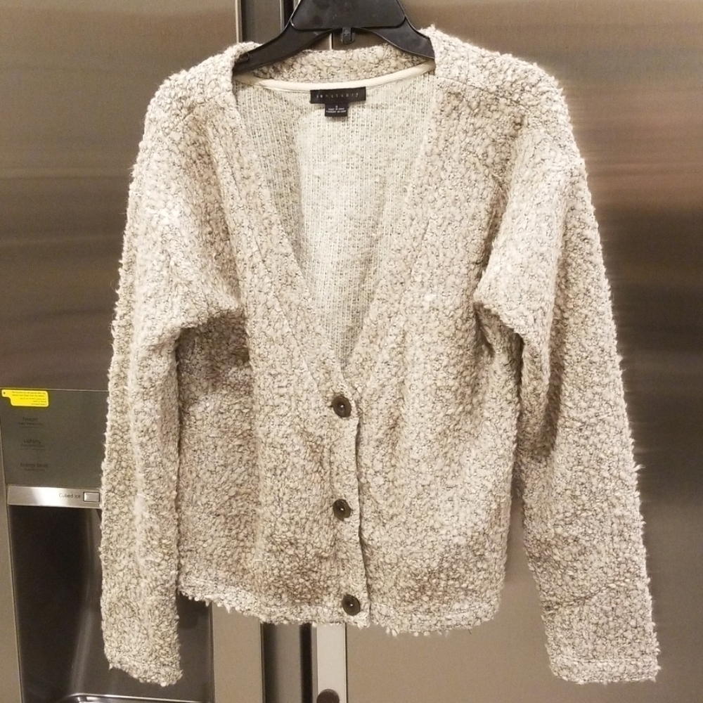 💕SANCTUARY💕 Cropped Three Button Cardigan Sweater Neutral Beige Small S NWOT